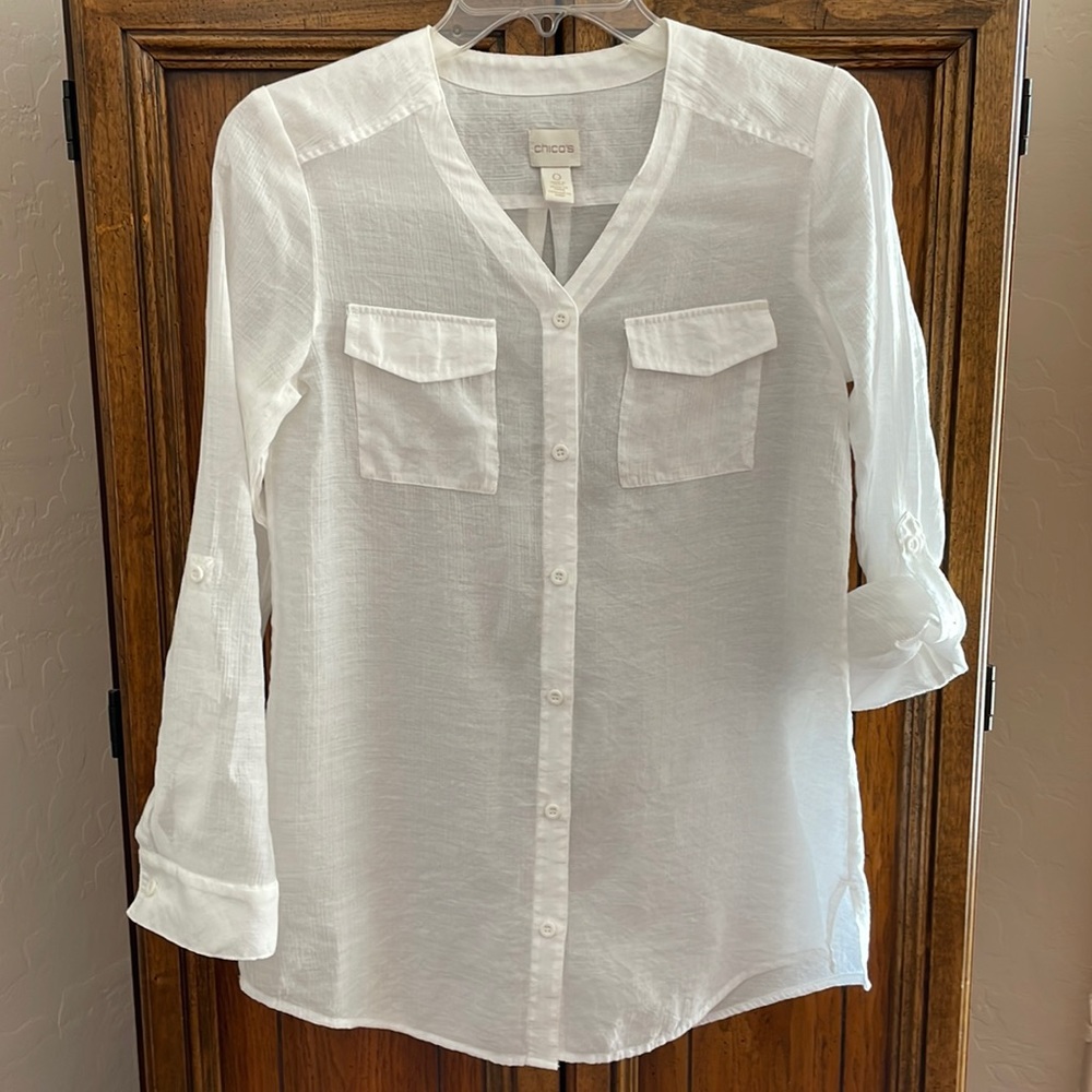 Chico's White Tunic Top Blouse | Chico's size 0 | Size Small
